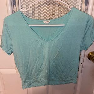 L Teal Garage Crop Top